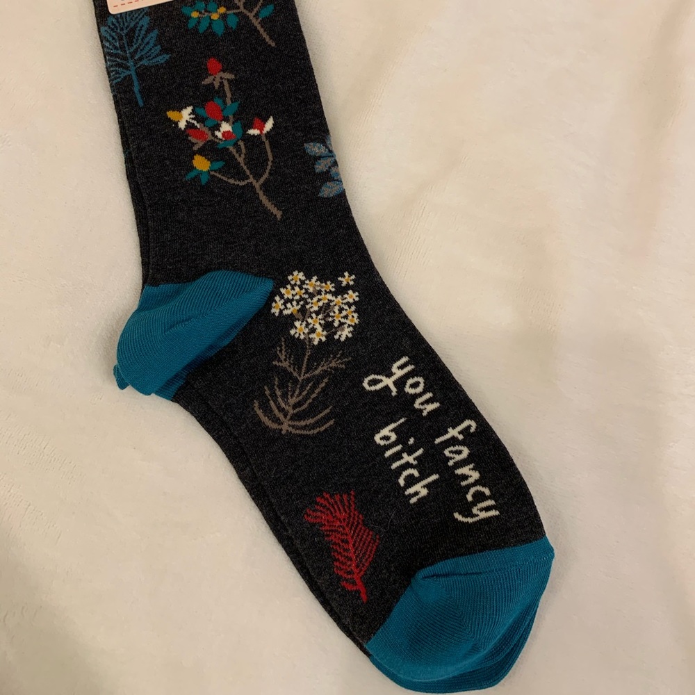 blue q crew socks “you fancy bitch”